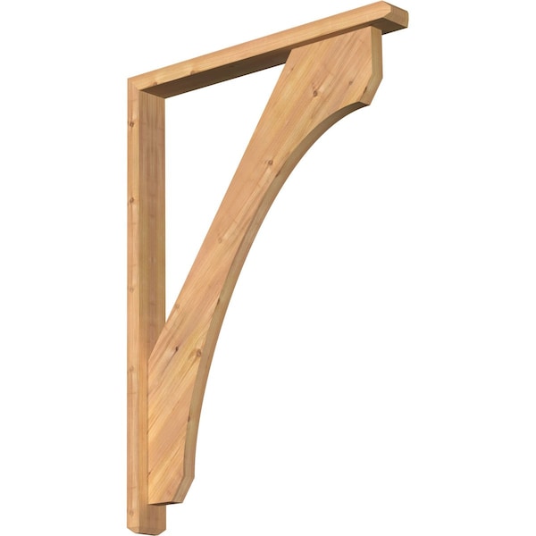 Ekena Millwork Legacy Craftsman Smooth Bracket w/ Offset Brace, Western Red Cedar, 3 1/2"W x 30"D x 42"H BKT0402X30X42LEC04SWR - main